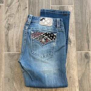 Miss Me Light Blue Jeans with Embroidered Pocket